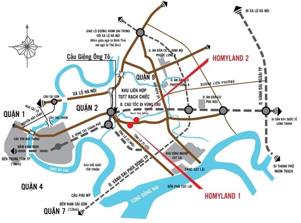 Khu căn hộ Homyland 2 nằm tại vị trí đẹp của quận 2