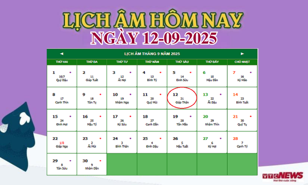 lich am 12 9 2025 07532305 1024x614 - Âm Lịch Hôm Nay 12/9/2025: Giờ Hoàng Đạo – Hắc Đạo Và Cách Ứng Dụng Trong Cuộc Sống